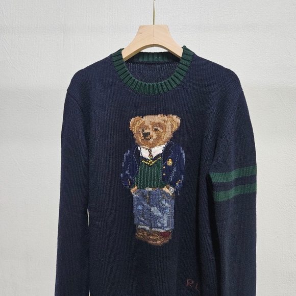 Polo Ralph Lauren Navy Sweater with Bear Design - Picture 1 of 7